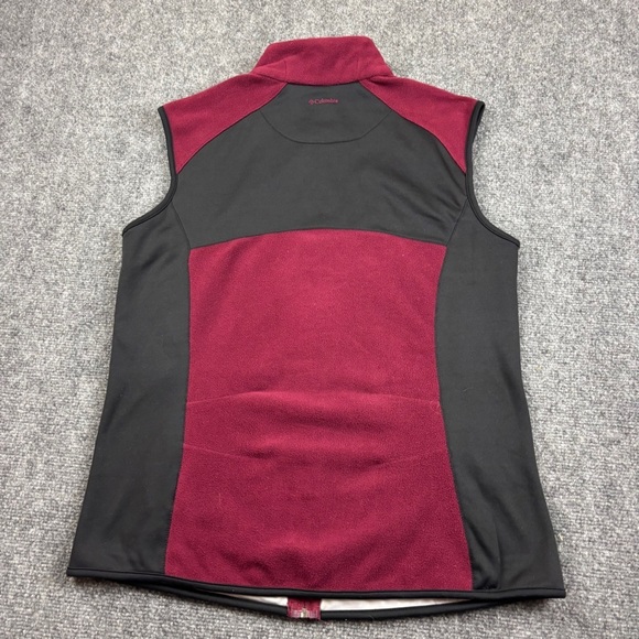 COLUMBIA Women’s Titanium Maroon/Black Fleece Vest Size: Large - Picture 2 of 8